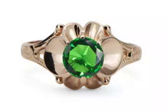 Anillo Estilo vintage Esmeralda Original Vintage 14K Rose Gold vrc377r