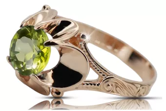 Vintage Stil Ring gelb Peridot Original Vintage 14K Rose Gold vrc377r