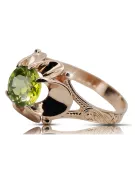 Style vintage Ring Yellow Peridot Original Vintage 14K Rose Gold vrc377r