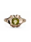 Style vintage Ring Yellow Peridot Original Vintage 14K Rose Gold vrc377r