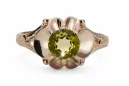 Vintage style Ring Yellow Peridot Original Vintage 14K Rose Gold vrc377r