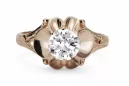 Original Jahrgang 14K Rose Gold Zircon Ring Vintage Stil vrc377r