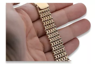 Vintage rose pink man's 14k 585 gold watch bracelet mbw004r