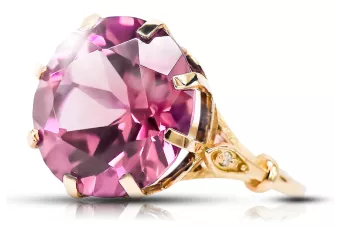 Amethyst Original Vintage 14k από ροζ χρυσό Κλασικό δαχτυλίδι Vintage vrc073r