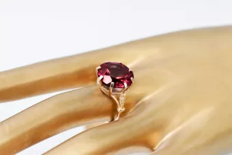 Рубинен оригинален ретро 14K розов златен пръстен Ретро бижута vrc073