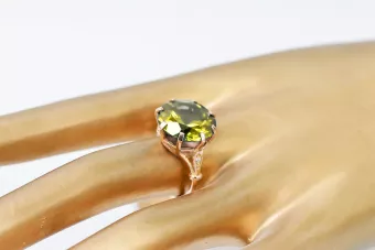 Inel Galben Peridot Original Vintage 14K Roz Aur Vintage Bijuterii vrc073r