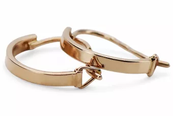 Rosa vintage rosa 14k 585 oro redondo pendientes ven055