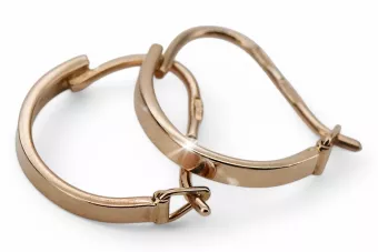 Cercei rotunzi din aur 585, roz trandafir vintage, ven055