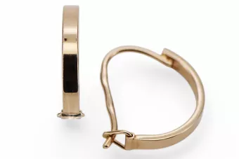 Винтаж розово розово 14k 585 златни кръгли обеци ven055