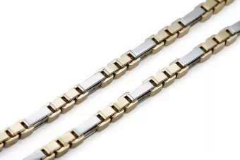 Two colors 14k Gold unique anchor chain new model Excellent! cc067yw