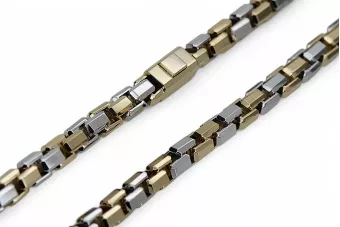 سلسلة مرساة فريدة من الذهب عيار ١٤ بلونين، موديل جديد، ممتاز!cc068yw