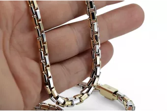 Два кольори золото 14k унікальний якірний ланцюг нова модель Відмінно!cc068yw