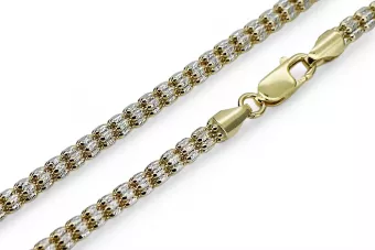 Dos colores 14k Oro única cadena Fantazy Excelente! cc069yw