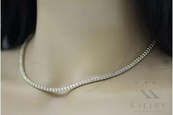 Dos colores 14k Oro única cadena Fantazy Excelente! cc069yw