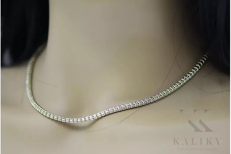 Złoty łańcuszek 14k Fantazy diamentowany cc069yw