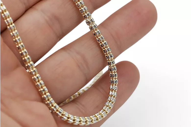 Złoty łańcuszek 14k Fantazy diamentowany cc069yw