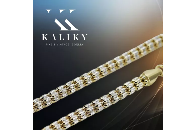 Złoty łańcuszek 14k Fantazy diamentowany cc069yw