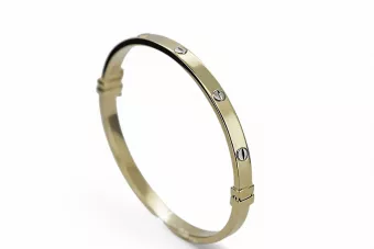 Желтый уникальный 14к 585 золотой мужской браслет cob003y