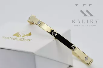 Жовтий унікальний 14k 585 зошитий чоловічий браслет cob003y