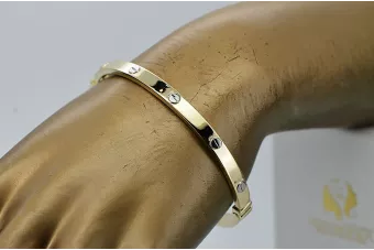 Жовтий унікальний 14k 585 зошитий чоловічий браслет cob003y
