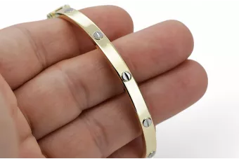 Жовтий унікальний 14k 585 зошитий чоловічий браслет cob003y