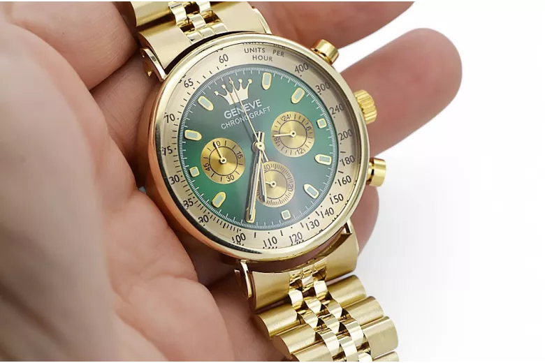 Montre hommes d'or Geneve ★ https://zlotychlopak.pl/fr/ ★ Pureté d'or 585 333 Low Price!
