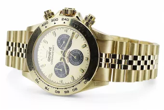 Złoty zegarek z bransoletą męski 14k Geneve mw014ydgb&mbw022y