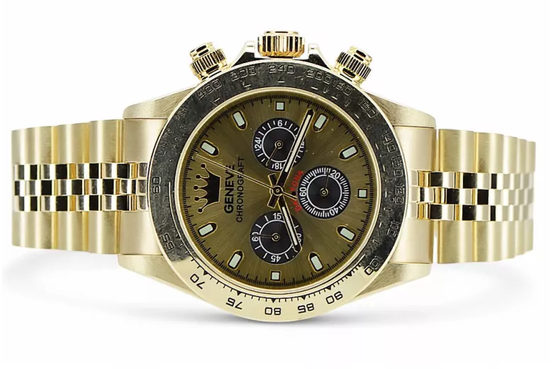 Montre hommes d'or Geneve ★ https://zlotychlopak.pl/fr/ ★ Pureté d'or 585 333 Low Price!