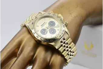 Złoty zegarek z bransoletą męski 14k Geneve mw014ydgb&mbw022y