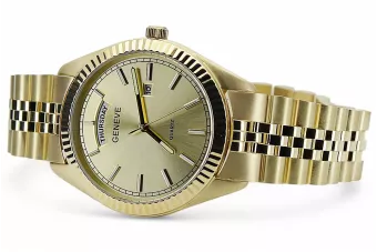 Reloj para hombres de oro Geneve ★ https://zlotychlopak.pl/es/ ★ Pureza de oro 585 333 Precio bajo!