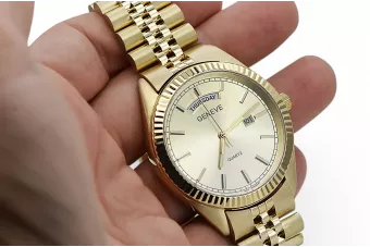 Reloj para hombres de oro Geneve ★ https://zlotychlopak.pl/es/ ★ Pureza de oro 585 333 Precio bajo!