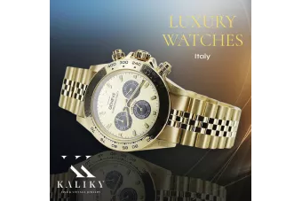 Złoty zegarek z bransoletą męski 14k Geneve mw014ydgb&mbw022y