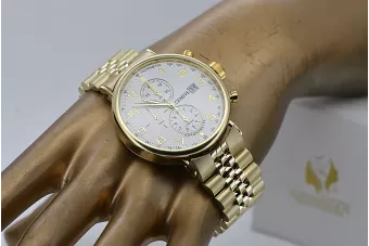Złoty zegarek z bransoletą męski 14k Geneve mw053y&mbw022y