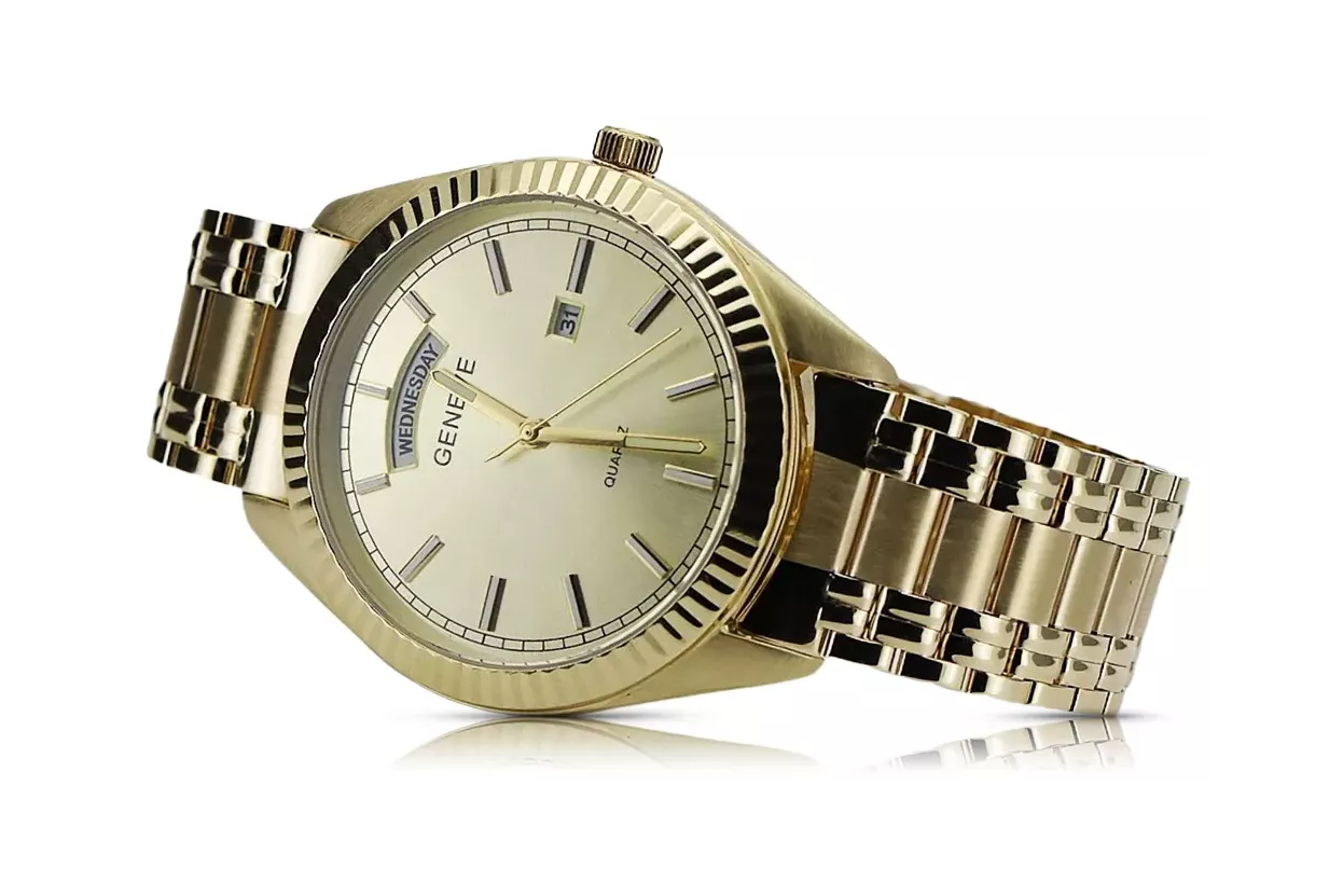 Golden Male Watch 14k 585 Ženeve MW008YDY & MBA006YO