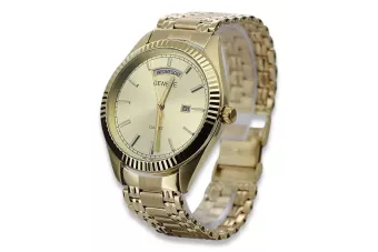 Zlaté mužské hodinky 14k 585 Geneve MW008YDY & MBA006YO