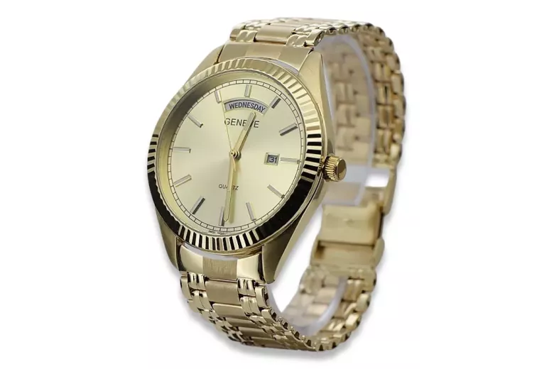 Montre hommes d'or Geneve ★ https://zlotychlopak.pl/fr/ ★ Pureté d'or 585 333 Low Price!