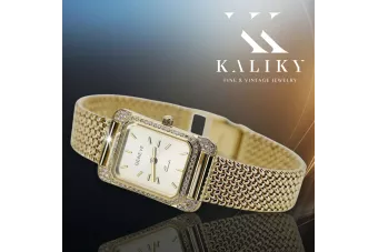 Złoty zegarek z bransoletą damską 14k Geneve lw054ydg&lbw003y