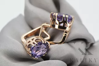 Обеци Александрит Original Vintage 14K розово злато Vintage стил vec016r