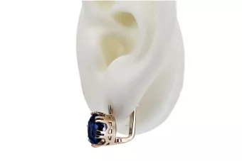 Sapphire оригінальний старовинний 14K рожевий золото сережки Vintage jwlery vec016r