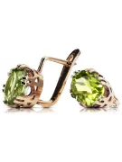 Earrings Vintage craft Yellow Peridot Original Vintage 14K Rose Gold vec016r