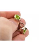Earrings Vintage craft Yellow Peridot Original Vintage 14K Rose Gold vec016r