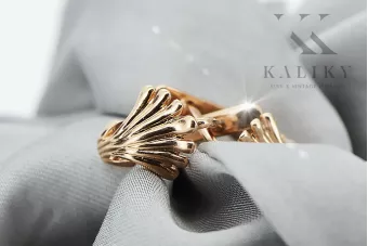 Rose pink 14k 585 gold  Vintage leaf earrings ven211