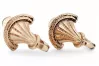 Rose pink 14k 585 gold  Vintage leaf earrings ven214