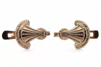 Rose pink 14k 585 gold  Vintage leaf earrings ven214