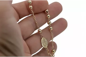 Pulsera★ rosario de oro rosa amarillo russiangold.com ★ Oro 585 333 Precio bajo