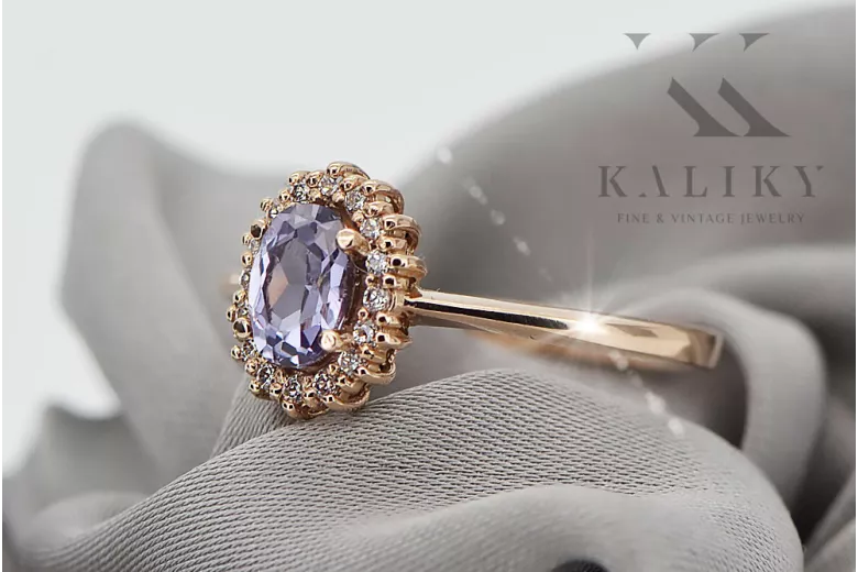 Original Vintage 14K Rose Or Alexandrite Ring Vintage crc009r