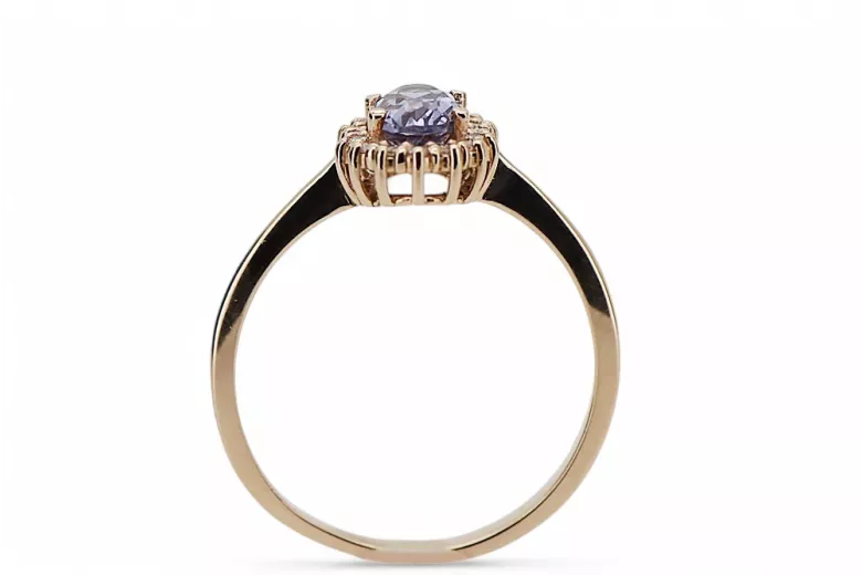 Originalus vintage 14K Rose Gold Aleksandrito žiedas Vintage crc009r
