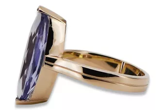 Originalus 14K rožių aukso aleksandrito žiedas crc010r