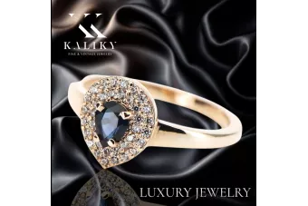 14K Ring Sapphire Original Rose Oro crc011r