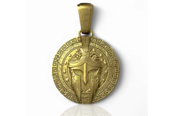 Χρυσό μενταγιόν 14k 585 Spartan Affirmations Alpha cpn028y